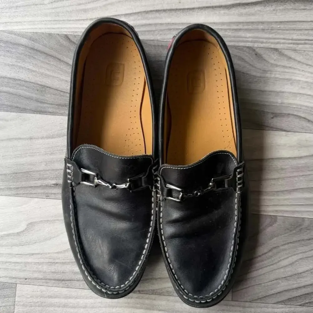 FootJoy 79020 Black Leather Bit Loafer Dress Shoes